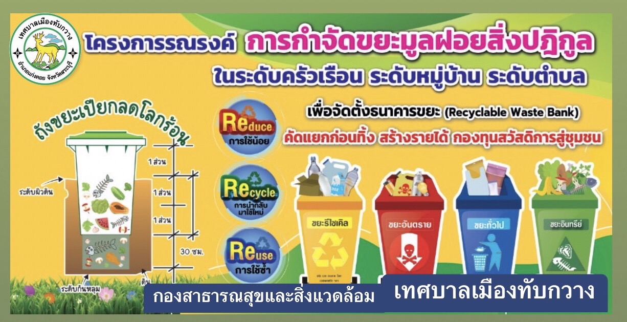 โครงการรณรงค์ การกำจัดขยะมูลฝอยสิ่งปฏิกูลในระดับครัวเรือน ระดับหมู่บ้าน ระดับตำบล